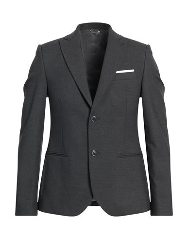 Grey Daniele Alessandrini Man Blazer Lead Size 38 Polyester, Wool, Elastane In Blue