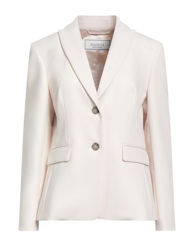 Peserico Woman Blazer Ivory Size 6 Polyester, Viscose, Cotton, Elastane In Neutral