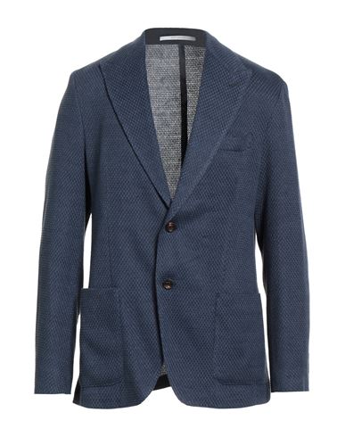 Eleventy Man Blazer Navy Size 42 Linen, Polyester In Blue