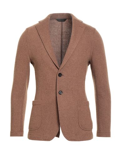 Paoloni Man Blazer Camel Size 36 Wool, Polyamide In Sand
