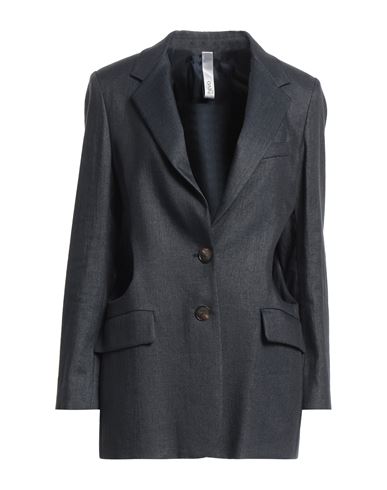 HEVO HEVÒ WOMAN BLAZER NAVY SIZE 6 POLYAMIDE, LINEN 