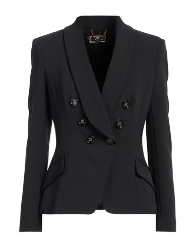 Elisabetta Franchi Double-breasted Jacket With Belted Waist In Black