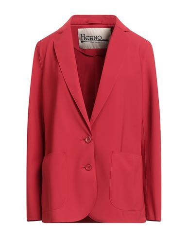 Herno Woman Blazer Red Size 8 Polyamide, Elastane In Red