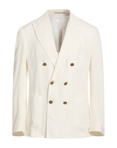 Eleventy Man Blazer Ivory Size 42 Linen, Polyester In White