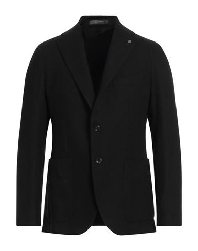 Tagliatore Man Blazer Black Size 38 Polyester, Virgin Wool, Acrylic In Black