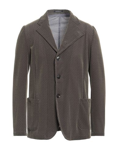 Emporio Armani Man Blazer Dark Green Size 48 Polyester, Elastane, Polyamide In Gray