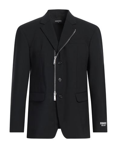 Dsquared2 Black Stretch Wool Blazer In Black