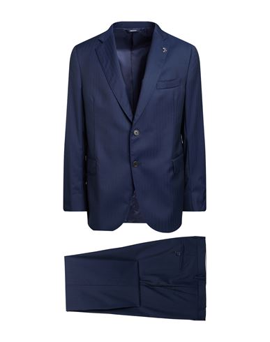 Tombolini Man Suit Midnight Blue Size 48 Virgin Wool In Blue