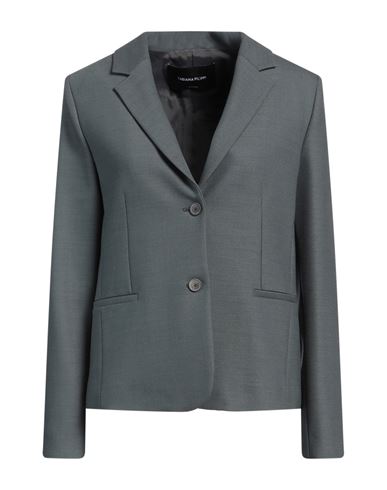 FABIANA FILIPPI FABIANA FILIPPI WOMAN BLAZER LEAD SIZE 4 POLYESTER, VIRGIN WOOL, ELASTANE 