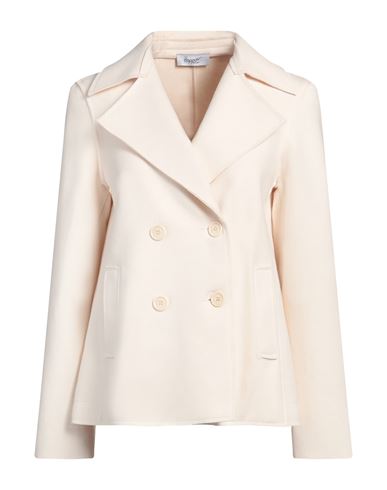 Hopper Woman Coat Cream Size 6 Polyester, Acrylic, Wool In White
