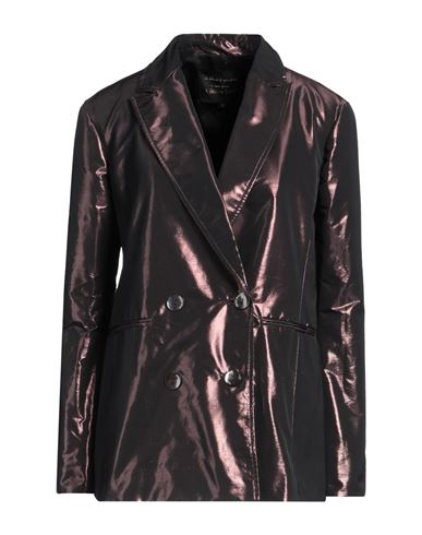 ALESSIA SANTI ALESSIA SANTI WOMAN BLAZER BRONZE SIZE 6 POLYESTER, METALLIC FIBER 
