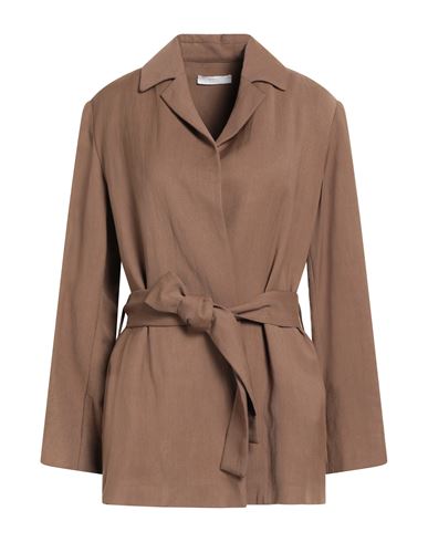 Fedeli Woman Jacket Brown Size 6 Viscose, Linen In Brown