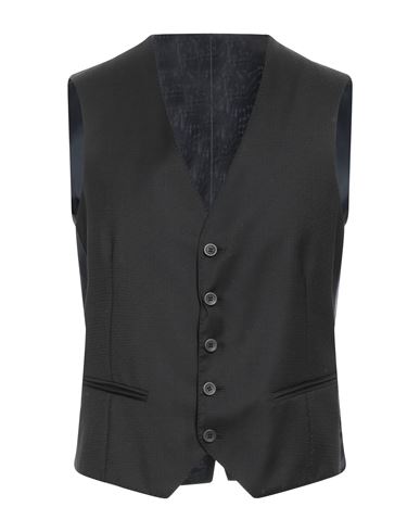 Tonello Man Tailored Vest Black Size 38 Virgin Wool