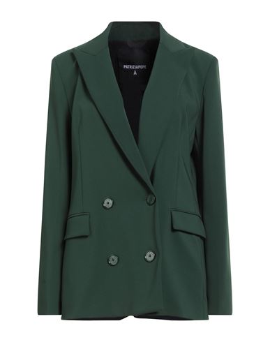 Patrizia Pepe Woman Blazer Dark Green Size 8 Polyester, Elastane In Green