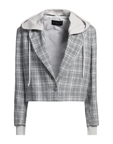 Fabiana Filippi Woman Jacket Grey Size 6 Cotton, Linen, Polyester, Ecobrass