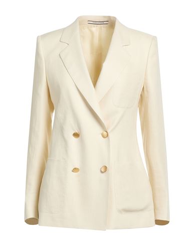 Tagliatore 02-05 Woman Blazer Cream Size 4 Linen In White