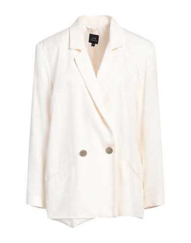 Shop Armani Exchange Woman Blazer Ivory Size 2 Lyocell In White
