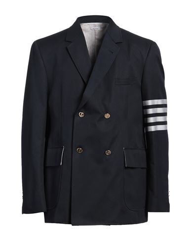Thom Browne Man Blazer Midnight Blue Size 4 Cotton In Blue