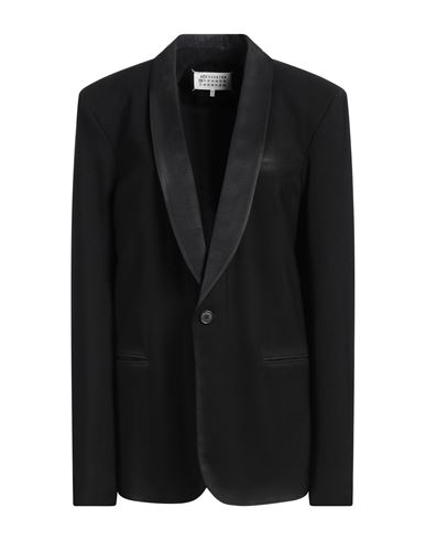 Maison Margiela Wool Single-breasted Blazer Jacket In Black