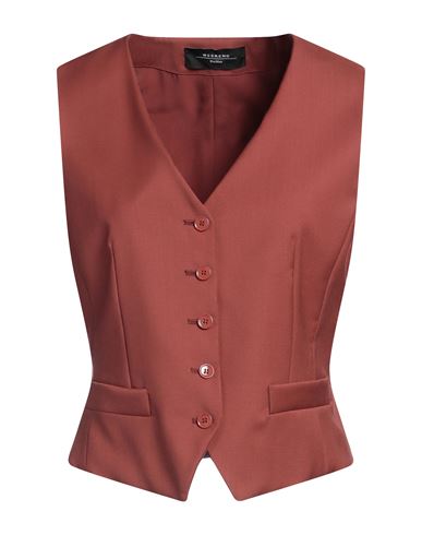 Shop Weekend Max Mara Woman Tailored Vest Brick Size 10 Virgin Wool
