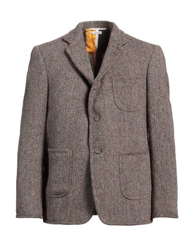 Shop Thom Browne Man Blazer Brown Size 4 Wool