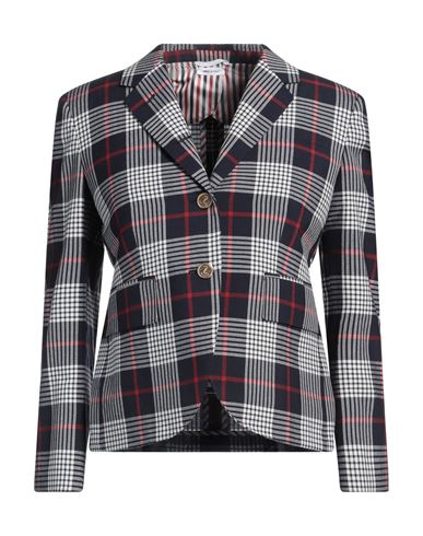 Thom Browne Single-breasted Checked Blazer In Blue
