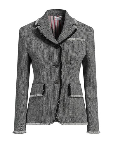 Thom Browne Woman Blazer Grey Size 4 Wool In Grey