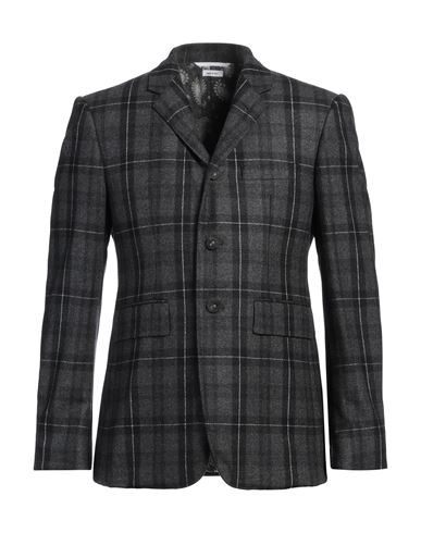 Thom Browne Man Blazer Lead Size 4 Wool, Cashmere In Grey