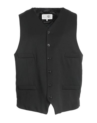 Shop Mm6 Maison Margiela Woman Tailored Vest Black Size 6 Polyester, Virgin Wool, Elastane