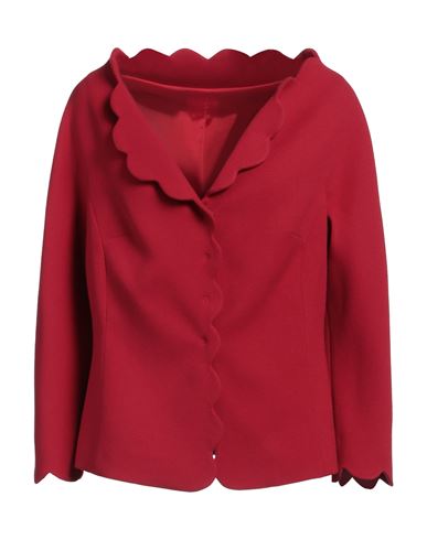 Botondi Couture Woman Jacket Red Size 14 Virgin Wool, Polyamide, Elastane In Red