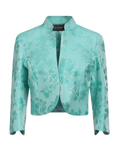 Botondi Couture Woman Blazer Turquoise Size 10 Polyester, Silk In Blue