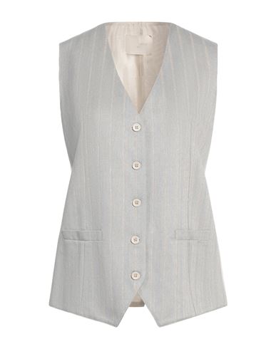 Shop Circolo 1901 Woman Tailored Vest Sky Blue Size 10 Linen, Cotton