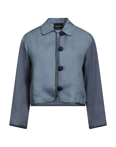 Emporio Armani Woman Jacket Pastel Blue Size 10 Modal, Polyester, Silk In Blue