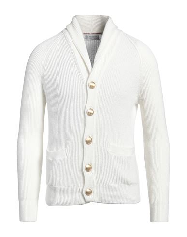 Brunello Cucinelli Man Cardigan Ivory Size 48 Cotton In White