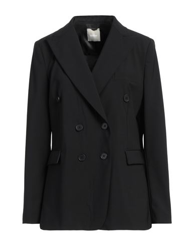 Kiltie Woman Blazer Black Size 8 Virgin Wool, Elastane In Black