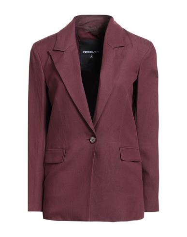 Patrizia Pepe Woman Blazer Burgundy Size 8 Viscose, Linen