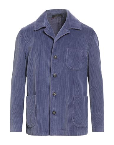 Santaniello Man Jacket Purple Size 40 Cotton In Blue