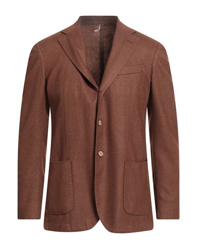 Santaniello Man Blazer Chocolate Brown Size 38 Wool, Polyester In Brown