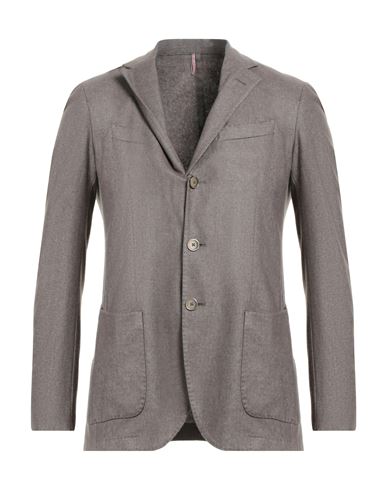 Santaniello Man Blazer Khaki Size 44 Wool, Polyester In Brown