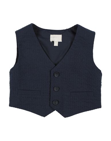 Lalalù Newborn Boy Tailored Vest Midnight Blue Size 3 Cotton, Elastane In Black