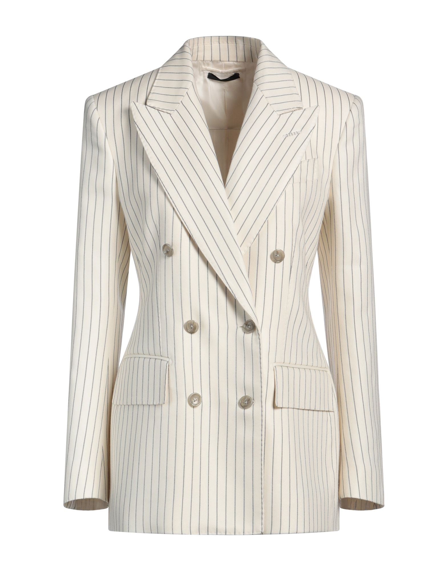 《セール開催中》TOM FORD レディース ブレザー アイボリー 40 ウール 79% / シルク 17% / ポリエステル 4%