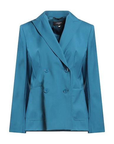Weekend Max Mara Woman Blazer Azure Size 12 Virgin Wool