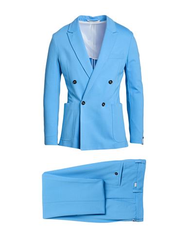 PAOLO PECORA PAOLO PECORA MAN SUIT AZURE SIZE 44 VISCOSE, POLYAMIDE, ELASTANE 