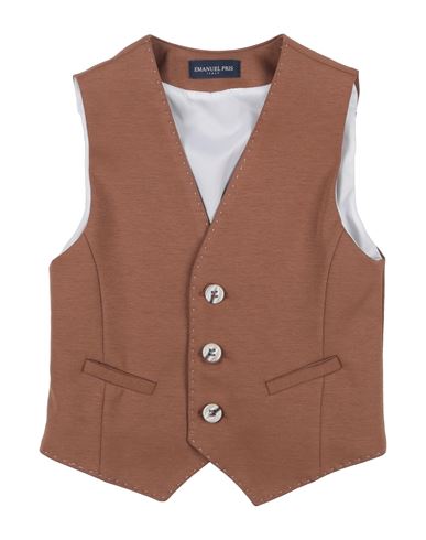 Cesare Paciotti Paciotti Toddler Boy Tailored Vest Brown Size 7 Cotton, Polyamide, Elastane In Brown