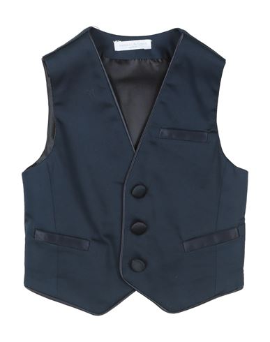 Manuell & Frank Toddler Boy Tailored Vest Midnight Blue Size 3 Cotton, Elastane In Blue