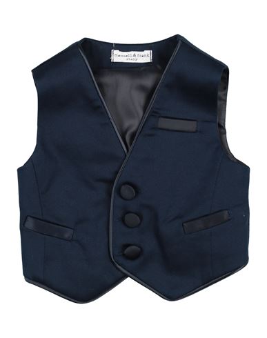 Manuell & Frank Toddler Boy Tailored Vest Midnight Blue Size 3 Cotton, Elastane In Blue