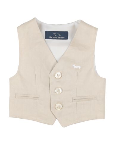 Harmont & Blaine Newborn Boy Tailored Vest Beige Size 3 Linen In Beige