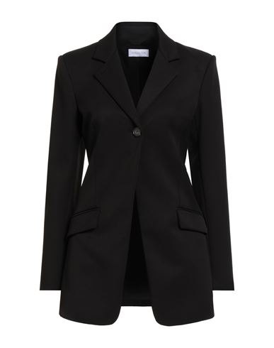 PATRIZIA PEPE PATRIZIA PEPE WOMAN BLAZER BLACK SIZE 10 POLYESTER, ELASTANE 