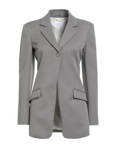 PATRIZIA PEPE PATRIZIA PEPE WOMAN BLAZER GREY SIZE 10 POLYESTER, ELASTANE 