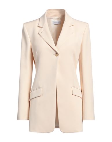 PATRIZIA PEPE PATRIZIA PEPE WOMAN BLAZER BEIGE SIZE 8 POLYESTER, ELASTANE 